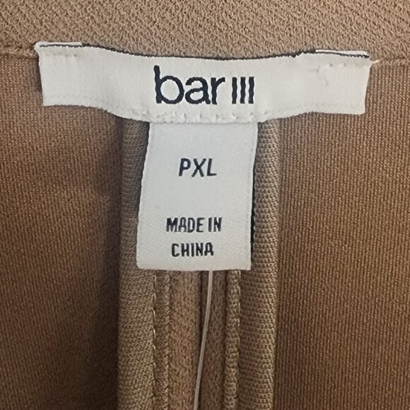 Bar III Petite Peak-Lapel Open-Front Blazer Women's PXL Warm Ginger Flap Pockets - Picture 4 of 4